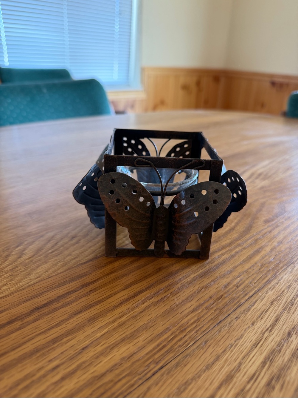 Antique Butterfly Metal Holder - Brown
